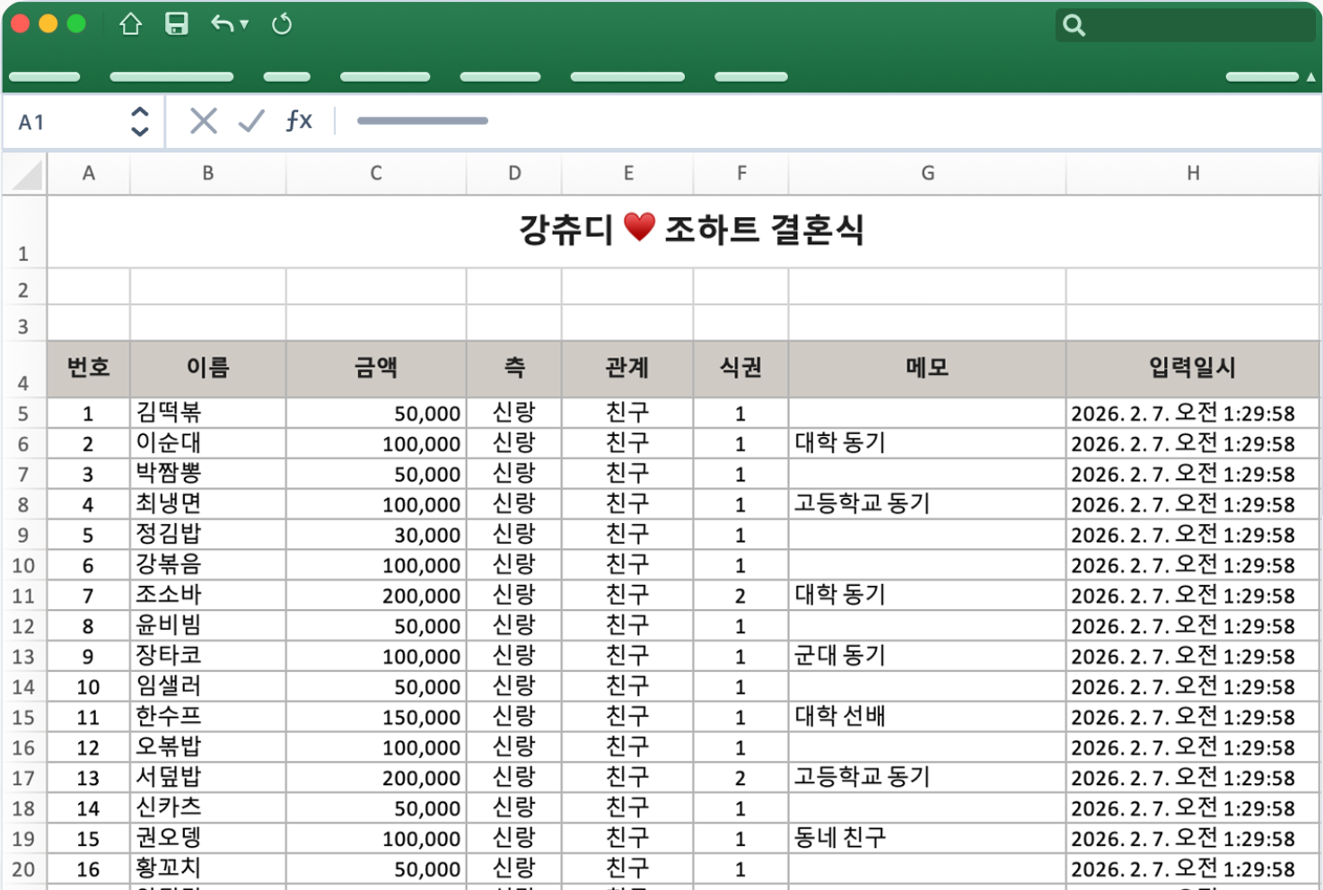 현장 기록 요약